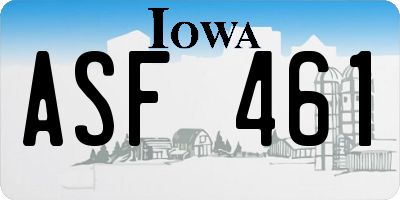 IA license plate ASF461