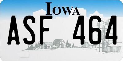IA license plate ASF464