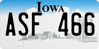 IA license plate ASF466