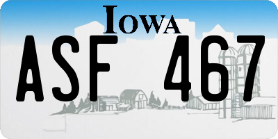 IA license plate ASF467