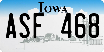 IA license plate ASF468