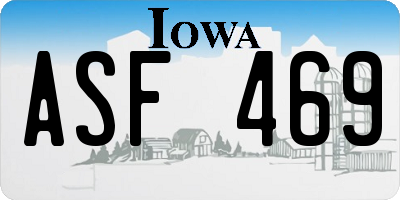 IA license plate ASF469