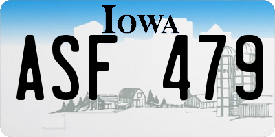 IA license plate ASF479