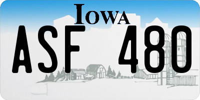 IA license plate ASF480