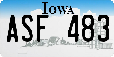 IA license plate ASF483