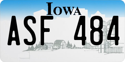 IA license plate ASF484