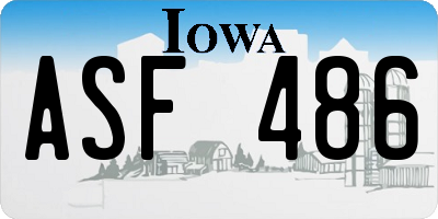 IA license plate ASF486