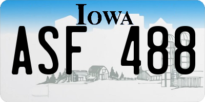 IA license plate ASF488