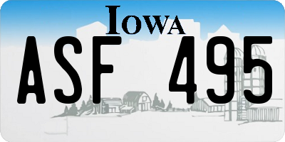 IA license plate ASF495