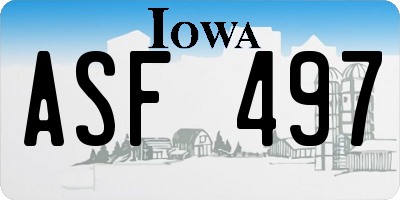IA license plate ASF497