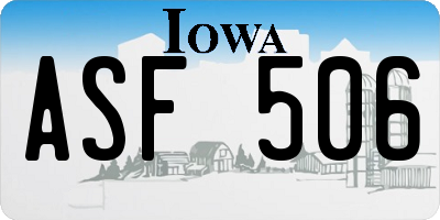 IA license plate ASF506