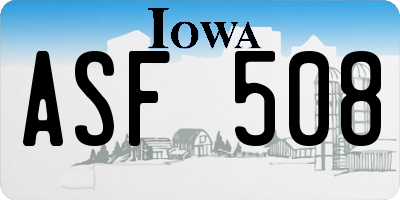 IA license plate ASF508