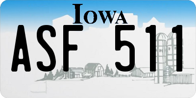 IA license plate ASF511