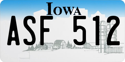 IA license plate ASF512