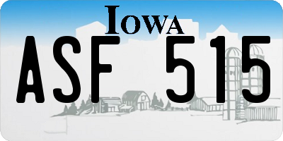 IA license plate ASF515