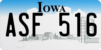 IA license plate ASF516