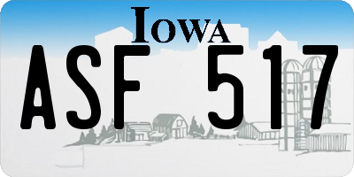 IA license plate ASF517