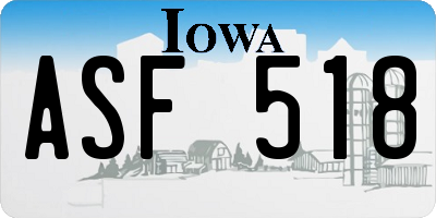 IA license plate ASF518