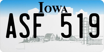 IA license plate ASF519