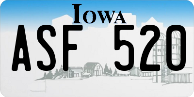 IA license plate ASF520