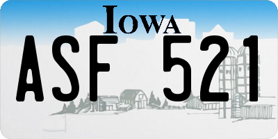 IA license plate ASF521