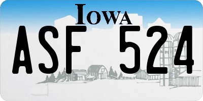 IA license plate ASF524