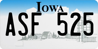 IA license plate ASF525