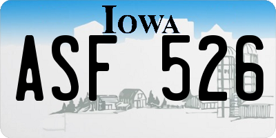IA license plate ASF526