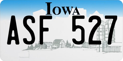 IA license plate ASF527