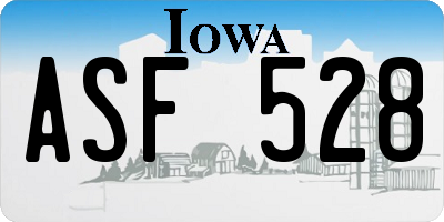 IA license plate ASF528