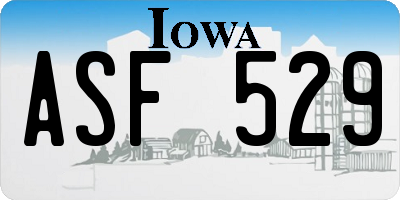 IA license plate ASF529