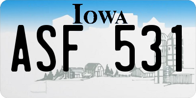 IA license plate ASF531