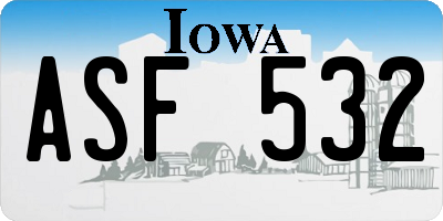 IA license plate ASF532