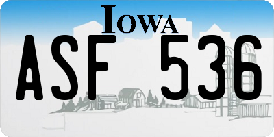 IA license plate ASF536