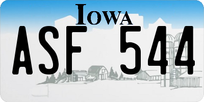 IA license plate ASF544