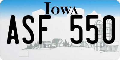 IA license plate ASF550