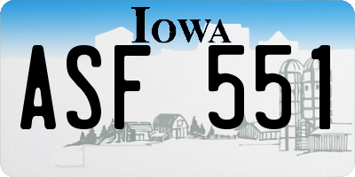IA license plate ASF551