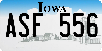 IA license plate ASF556