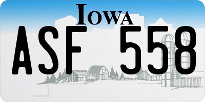 IA license plate ASF558