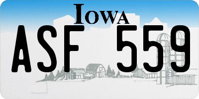IA license plate ASF559