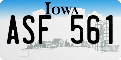 IA license plate ASF561