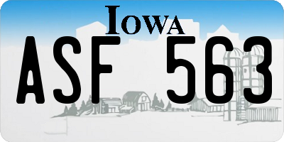 IA license plate ASF563