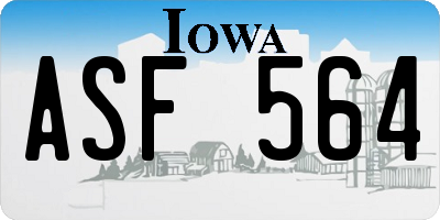 IA license plate ASF564