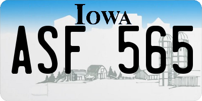 IA license plate ASF565