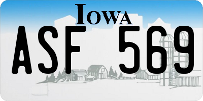 IA license plate ASF569