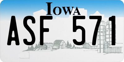 IA license plate ASF571