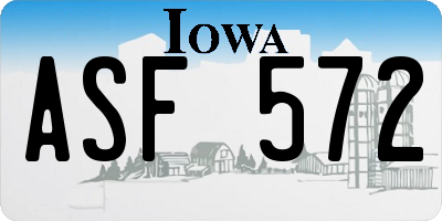 IA license plate ASF572