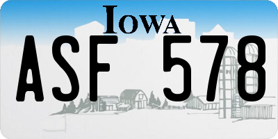 IA license plate ASF578
