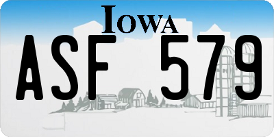 IA license plate ASF579