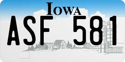 IA license plate ASF581